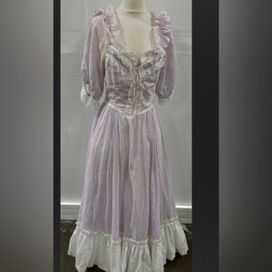 Elegant Lavender Dress with Ruffle Details